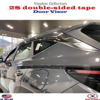 ⭐6pcs⭐ Window Door Visor Vent Shade Rain Guard fits 2022-2025 Hyundai Tucson