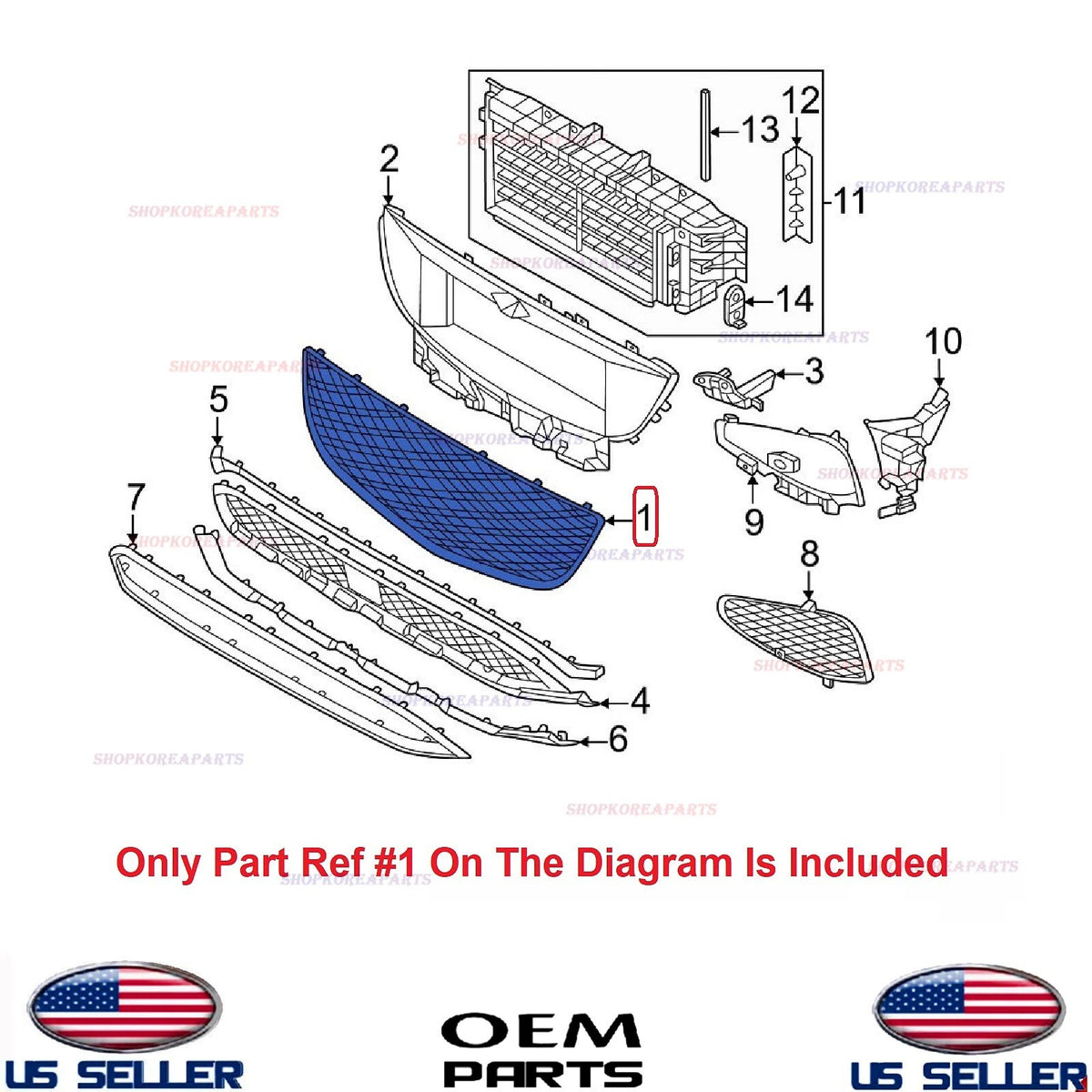 GENUINE OEM Radiator Grille 2025-2026 Genesis GV80 86350-T6500CR