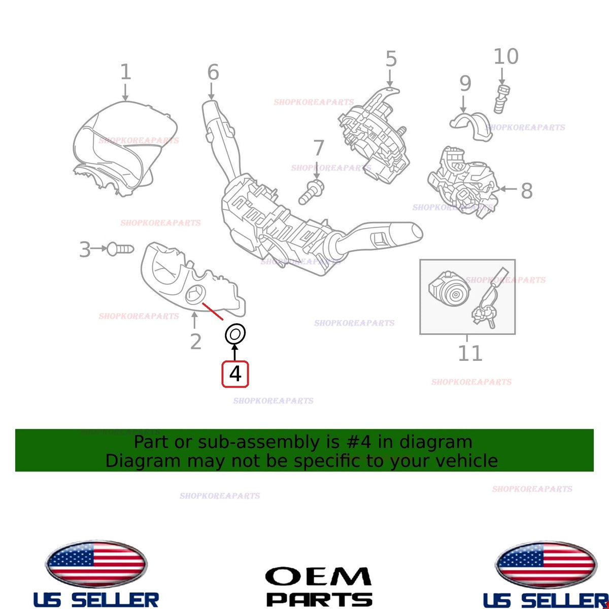 GENUINE OEM Steering Column Grommet 2007-2024 Hyundai *See List 84855-2H000