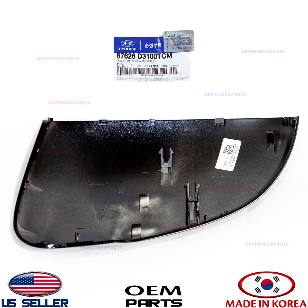 GENUINE BLACK Cover Passenger Side Mirror OEM TUCSON With Signal Lamp 2016-2021