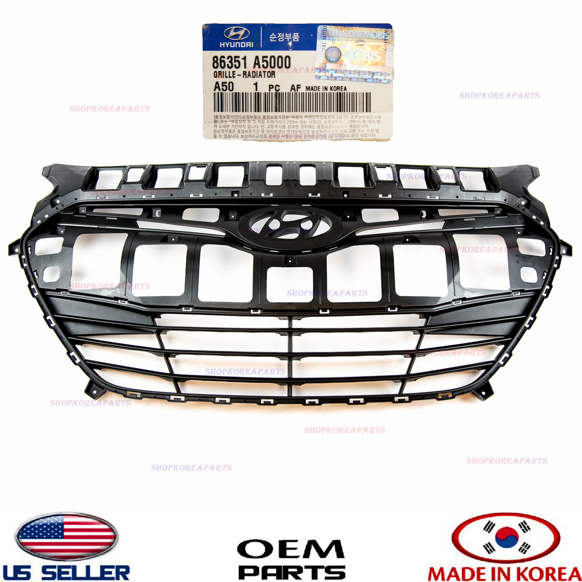 GENUINE OEM Front Radiator Grille Upper 2013-2015 Elantra GT 86351-A5000