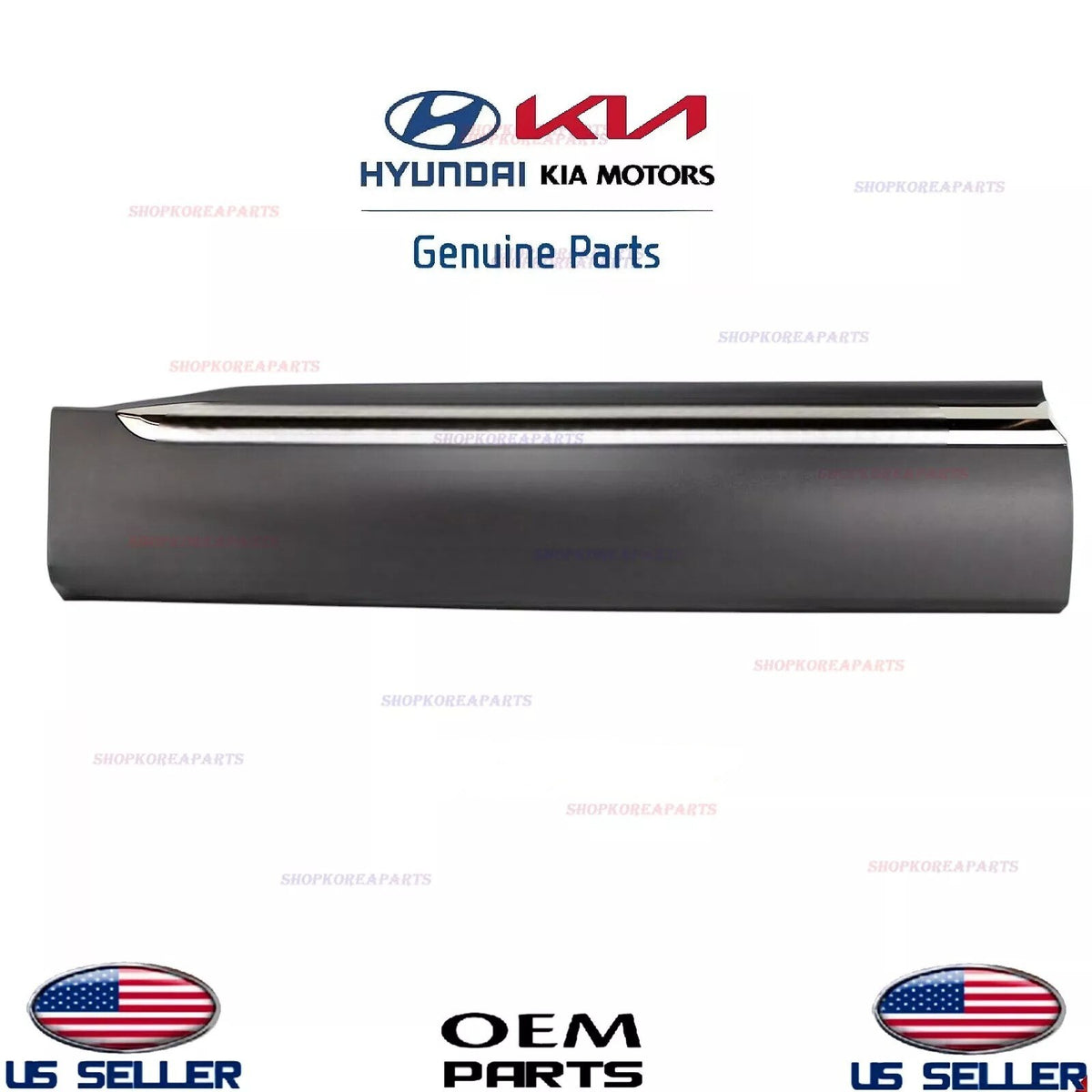 GENUINE Front LEFT Driver Side Door Lower Molding DARK Chrome 2019-2023 Santa Fe