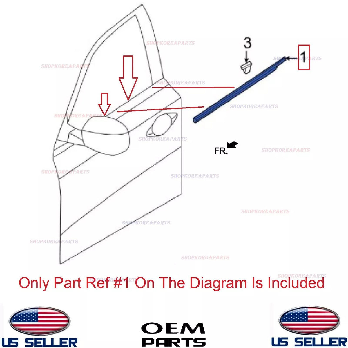 GENUINE Front RIGHT Door Window Belt Molding Infiniti JX35 2013 QX60 2014-20