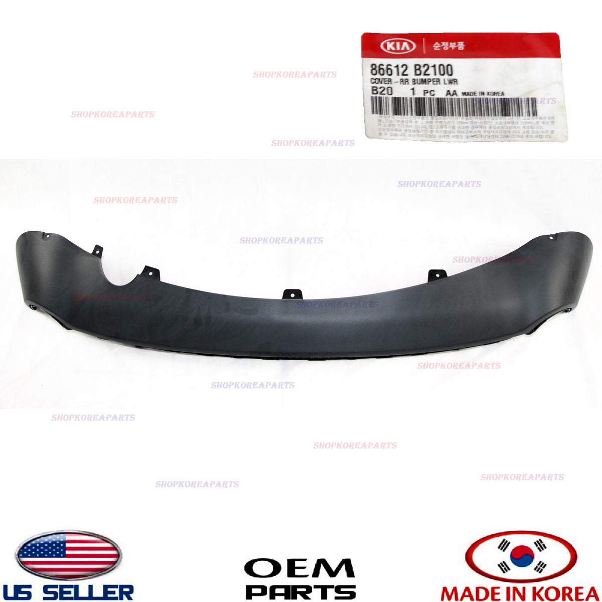 GENUINE Rear Bumper Lower Cover OEM Kia Soul 2014-2016 86612B2100