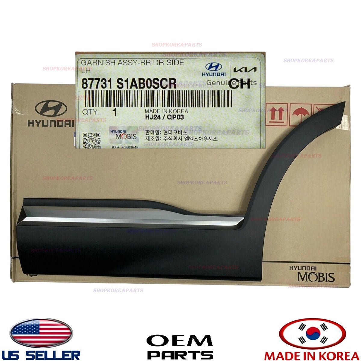 GENUINE OEM Rear Door Lower Molding LEFT Driver Side 2021-2023 Hyundai Santa Fe
