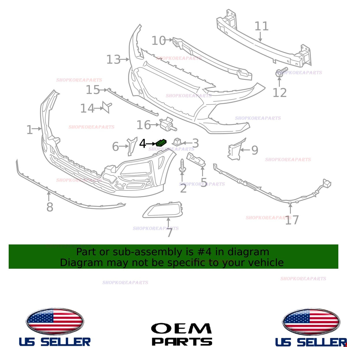 GENUINE OEM Front Bumper Reinforcement Bracket LEFT Driver Side 2018-2021 Kona