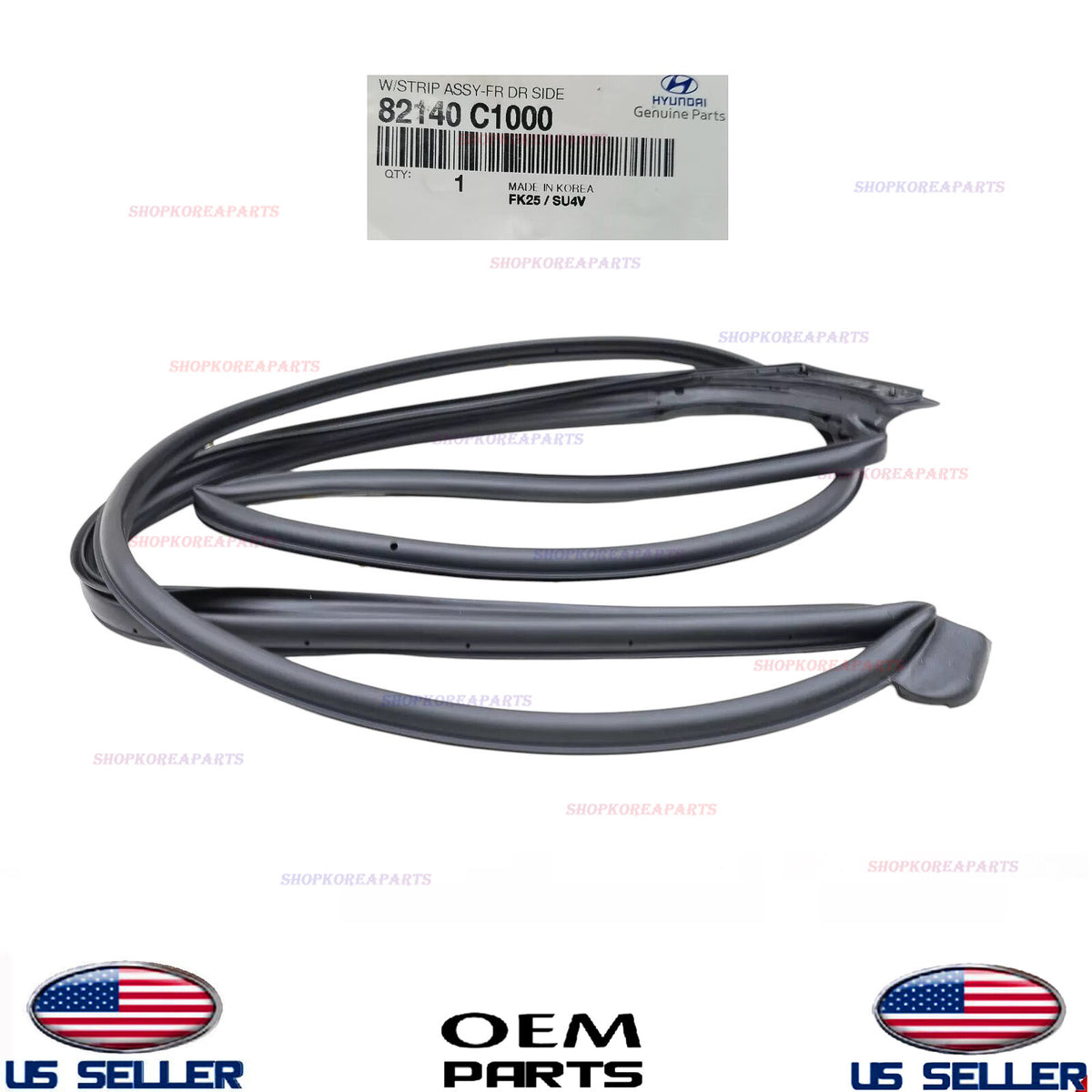 GENUINE OEM Front Right Passenger Side Door Weatherstrip 2015-19 Hyundai Sonata