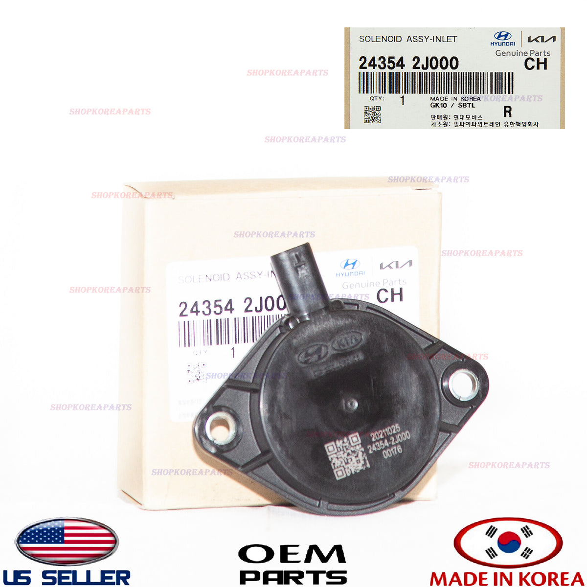 GENUINE Engine Variable Valve Timing Solenoid 2020-2026 HYUNDAI 2.0L *See List