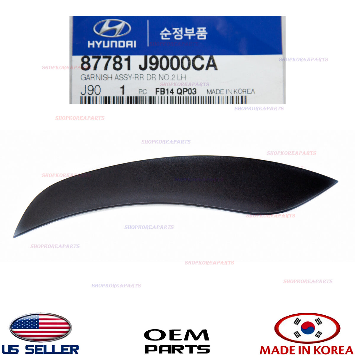 GENUINE Rear Door Molding Upper LEFT Driver Side ⭐OEM⭐ Hyundai Kona 2018-2022