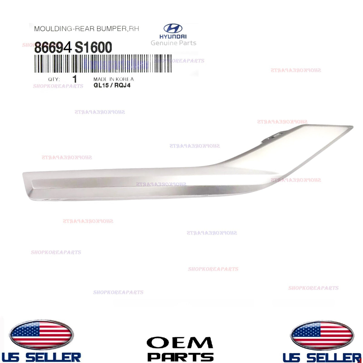 GENUINE OEM Rear Bumper Molding Left Driver Side 2021-2023 Hyundai Santa Fe