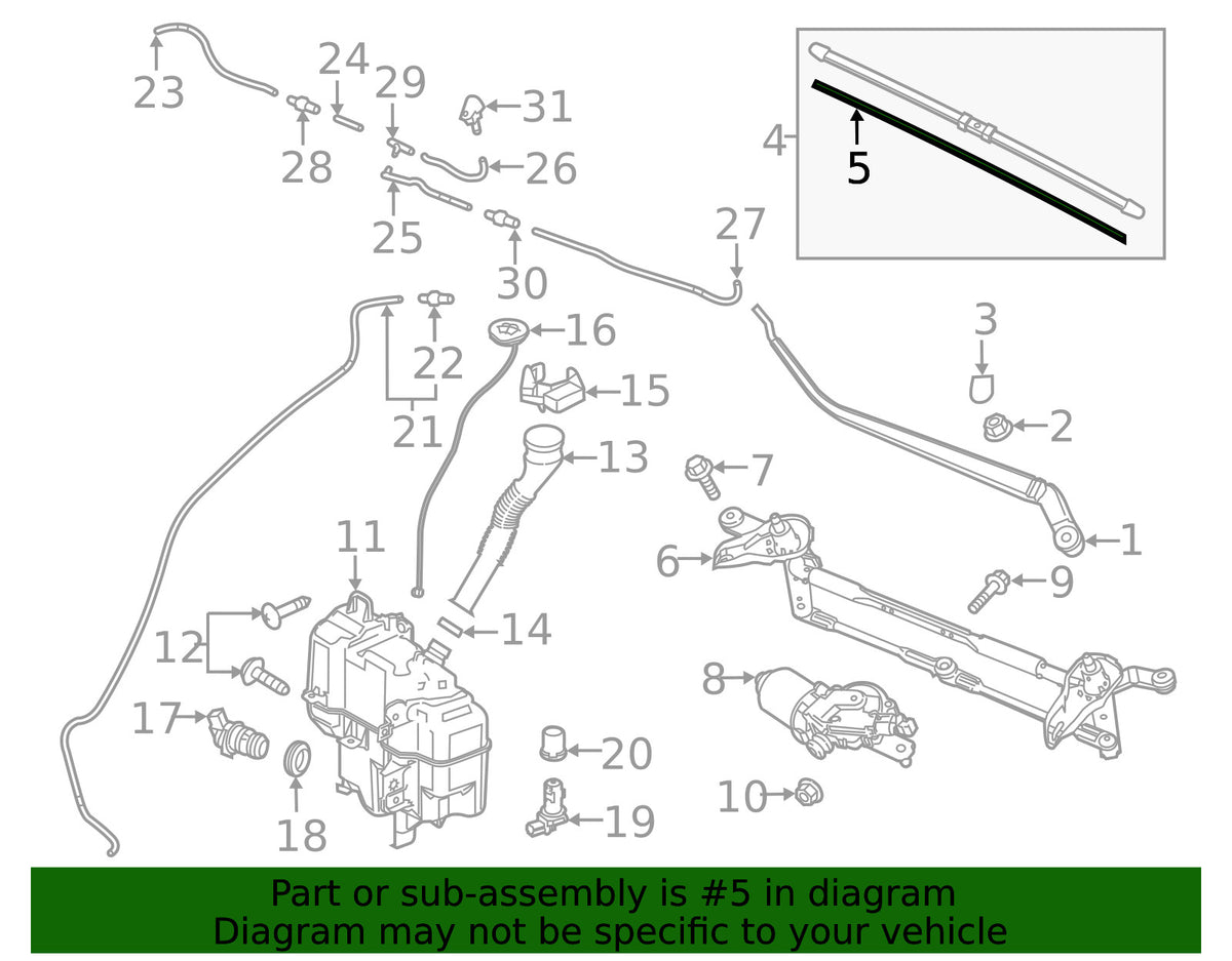 GENUINE Wiper Blade Refill RIGHT Passenger Side 2018-2021 Mazda 6 GBFN-67-333