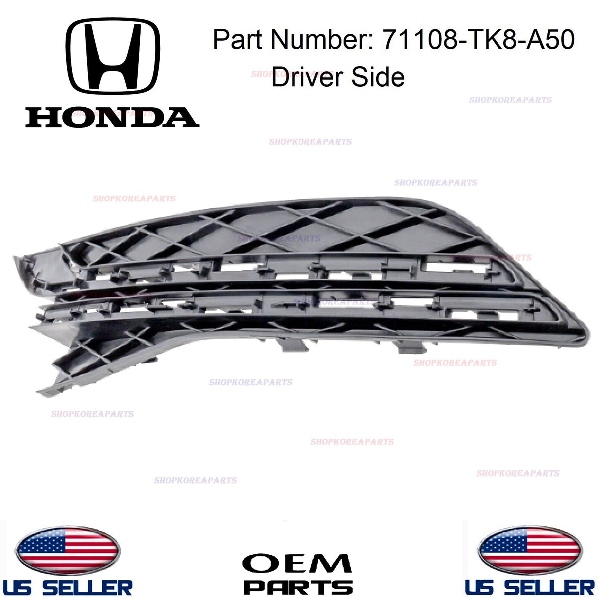 ✅GENUINE✅ Front Bumper Fog Lamp Cap Cover LEFT ⭐OEM⭐ Honda Odyssey 2014-2017