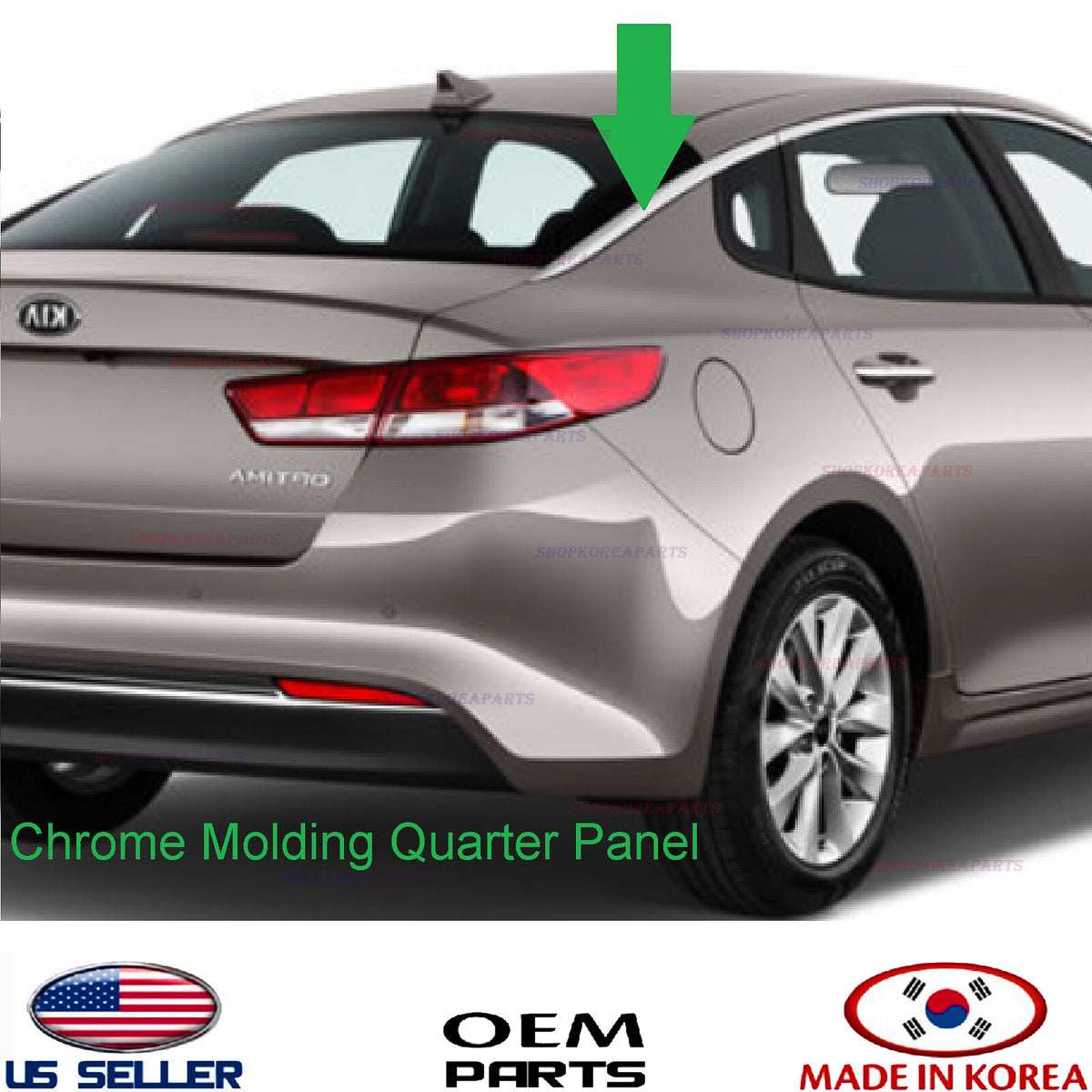 GENUINE Chrome Molding Quarter Panel Trim Rear Passenger Side Kia Optima 2016-20