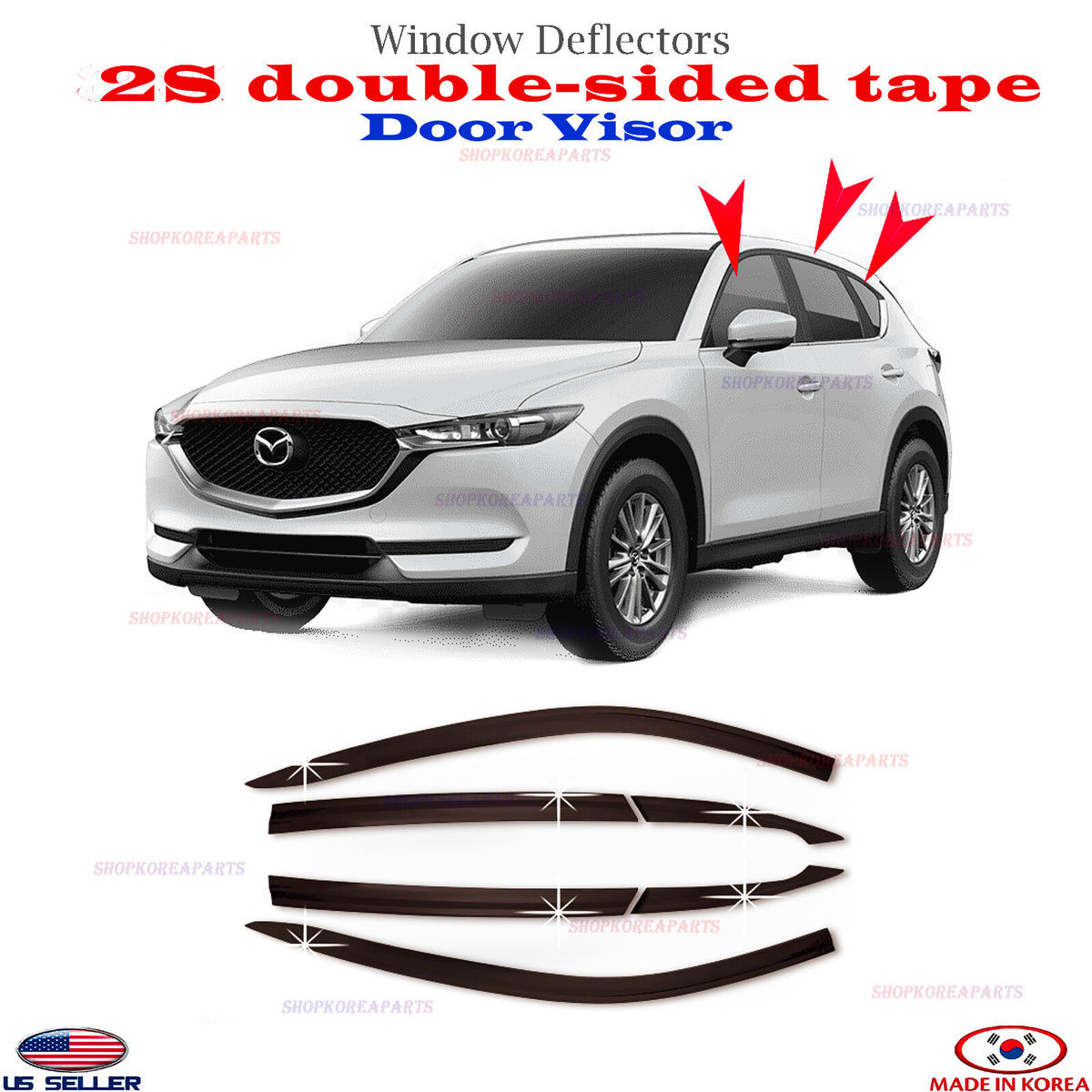Door Visor Vent Shade Rain Window Guard fits for Mazda CX5 2017-2021 6pcs