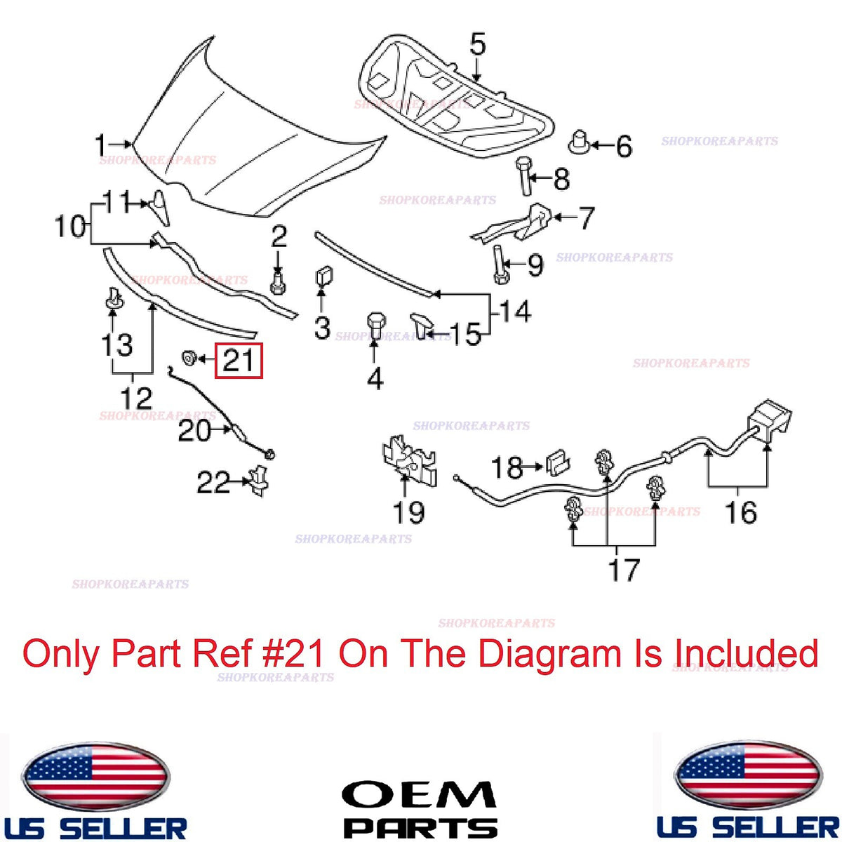 GENUINE Bonnet Stay Support Rod Grommet OEM Mazda CX-7 2007-2012 CX-9 2007-2015