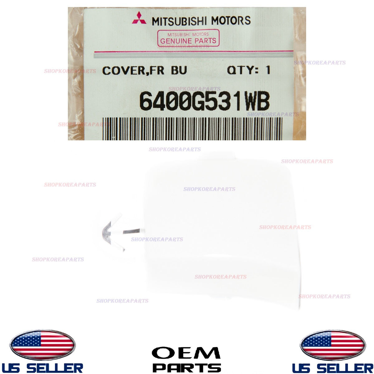 GENUINE Front Bumper Tow Eye Hook Cap Cover WHITE OEM Mirage Hatchback 2017-2020
