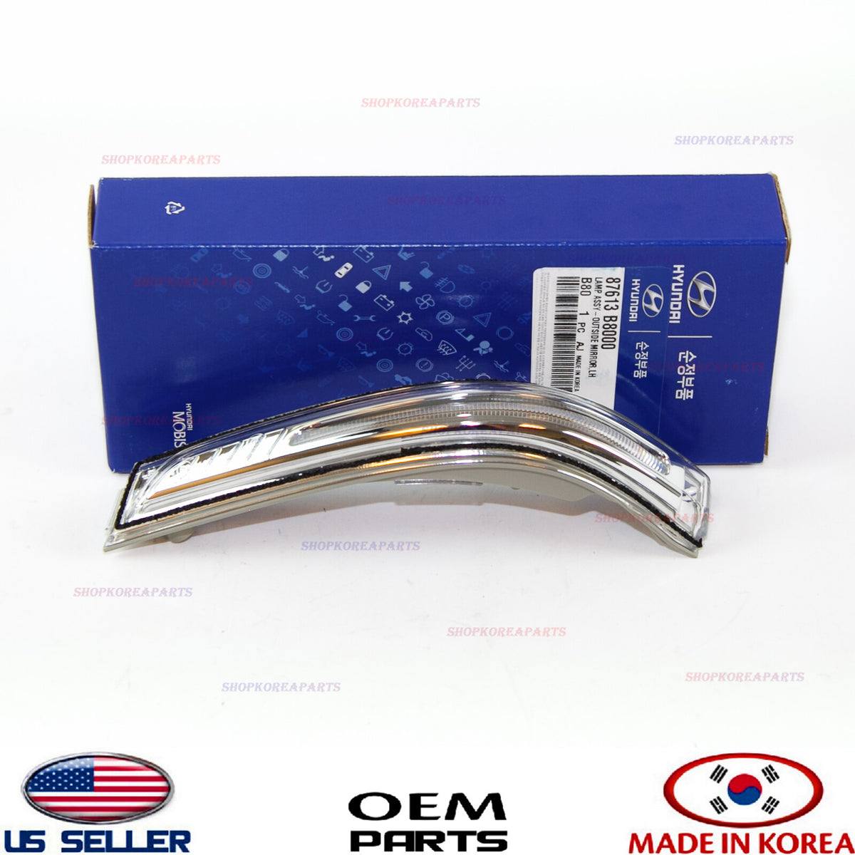 GENUINE Outside Mirror Signal Lamp Turn LEFT Driver Side OEM Santa Fe XL 2013-19