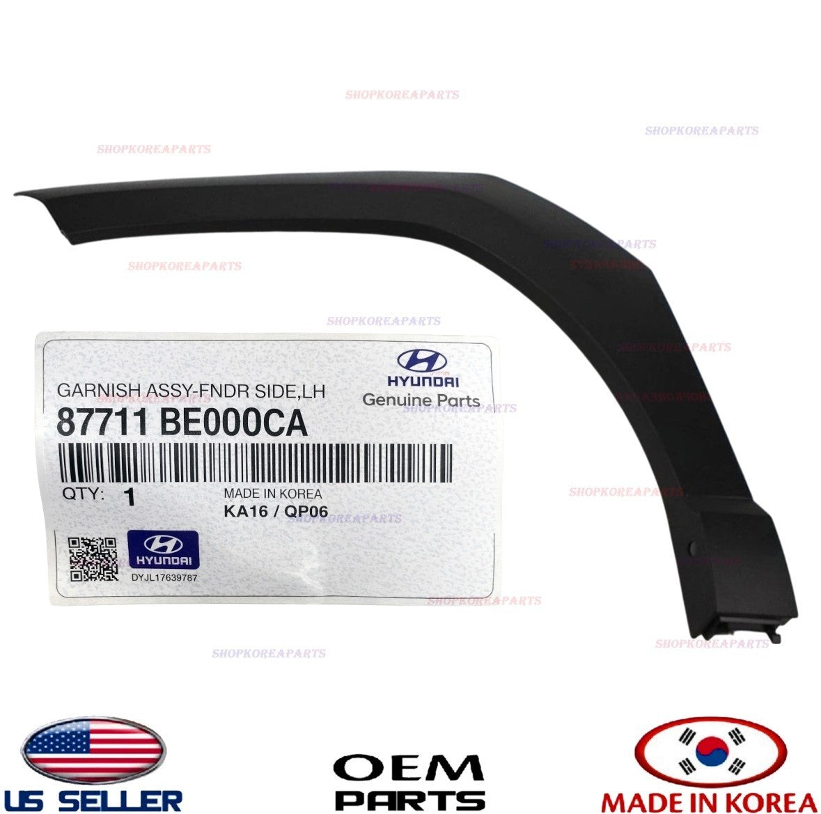 GENUINE Front Fender Wheel Molding LEFT Driver Side OEM⭐ Hyundai Kona 2024-2026