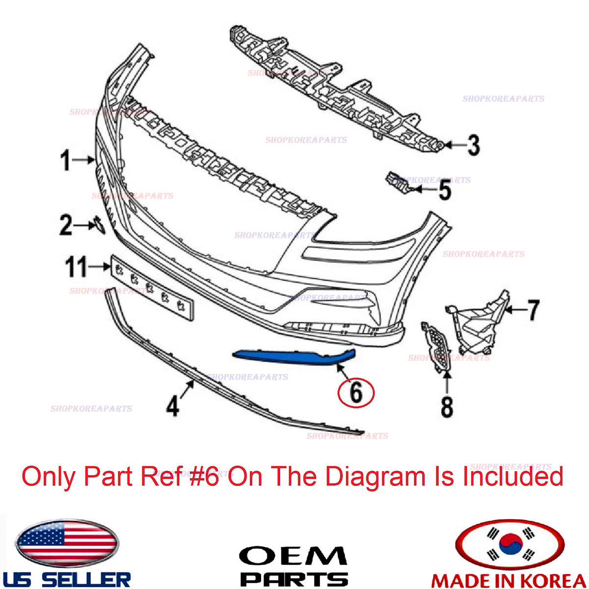 GENUINE Front Bumper Lower Molding RIGHT Passenger Side OEM GENESIS GV80 2021-24