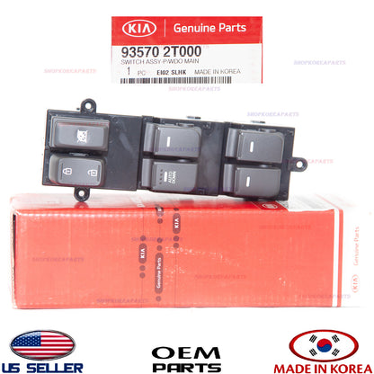 GENUINE Front Left Door Window Main Switch OEM Kia Optima 2011-13 AUTO DOWN ONLY