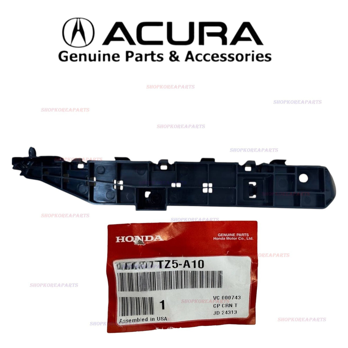 NEW OEM 17 - 20 ACURA MDX FRONT BUMPER PASSENGER SIDE FENDER BRACKET HOLDER