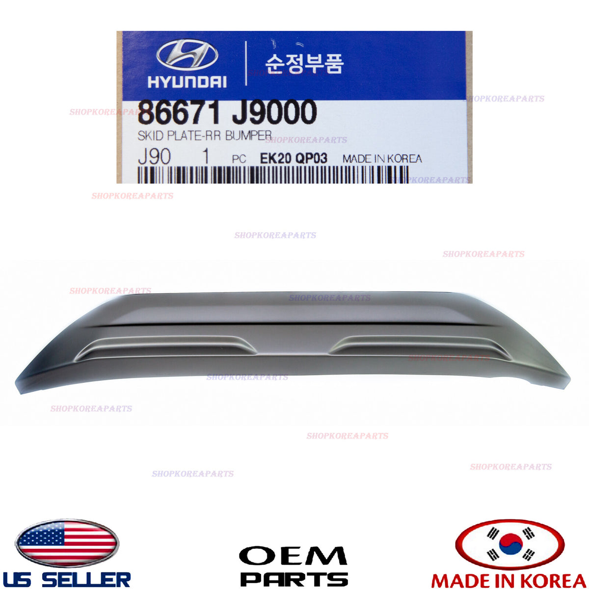 GENUINE Rear Bumper Cover Skid Plate Lower Spacer Panel ⭐OEM⭐ Kona 2018-2021