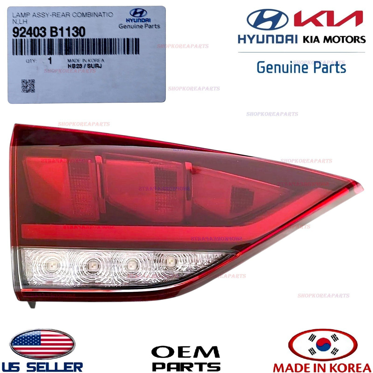 GENUINE Driver Side LEFT Inner Tail Lamp Trunk Mount LED 2015-2017 Genesis Sedan