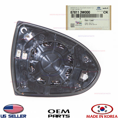 GENUINE Outside Mirror Glass Heated LEFT Driver Side OEM Kia Sportage 876113W000