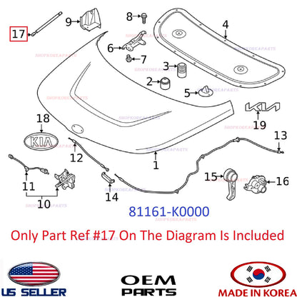 GENUINE Hood Lifter Support Strut 1 piece ⭐OEM⭐ Kia Soul 2020-2025 81161-K0000