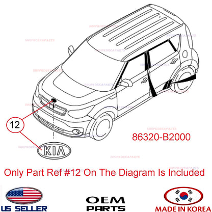 GENUINE Front Emblem Logo -KIA- Symbol ⭐OEM⭐ Kia Soul 2014-2022 86320-B2000