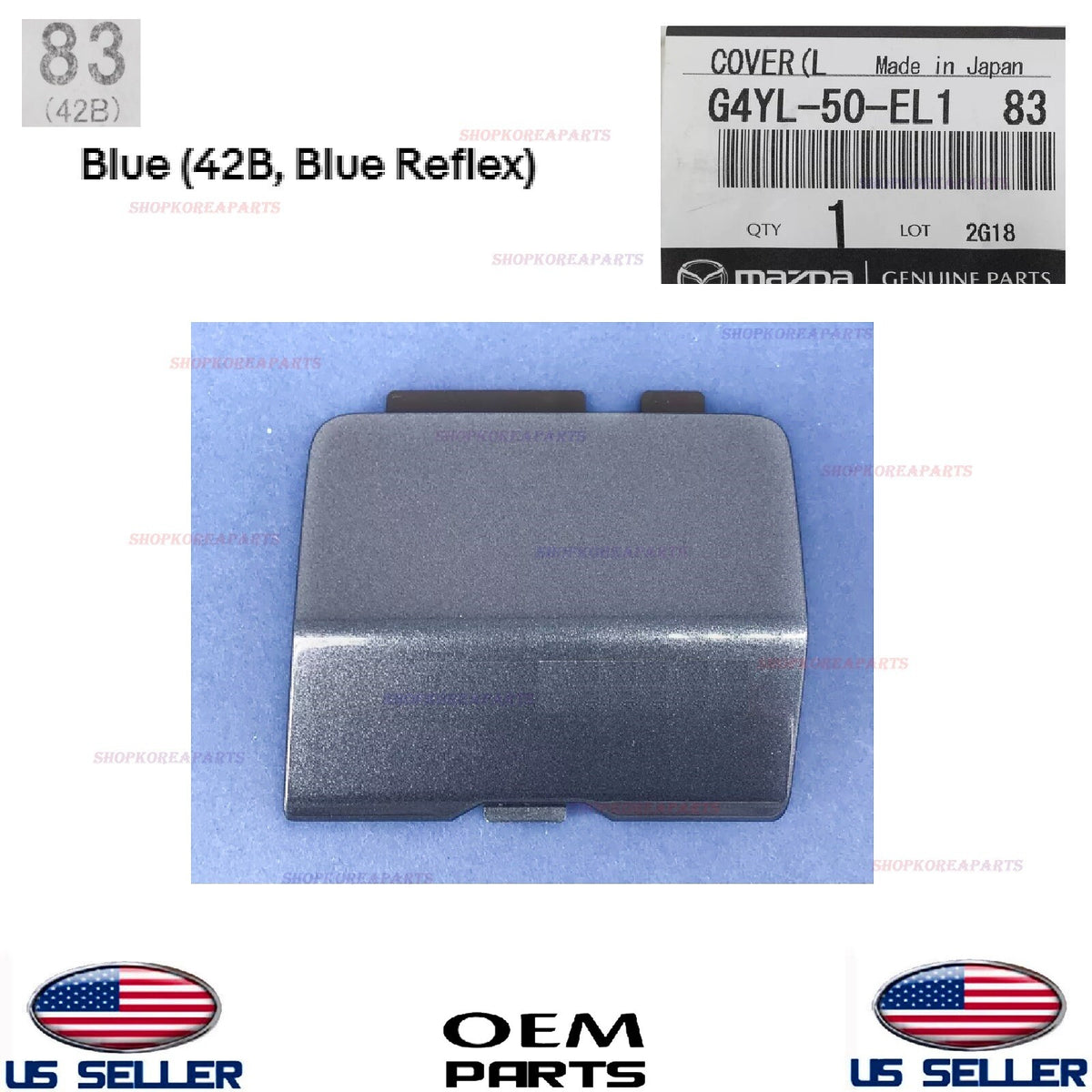 GENUINE Rear Bumper Tow Eye Hook Cap Cover Blue Reflex LEFT OEM Mazda 6 2014-17