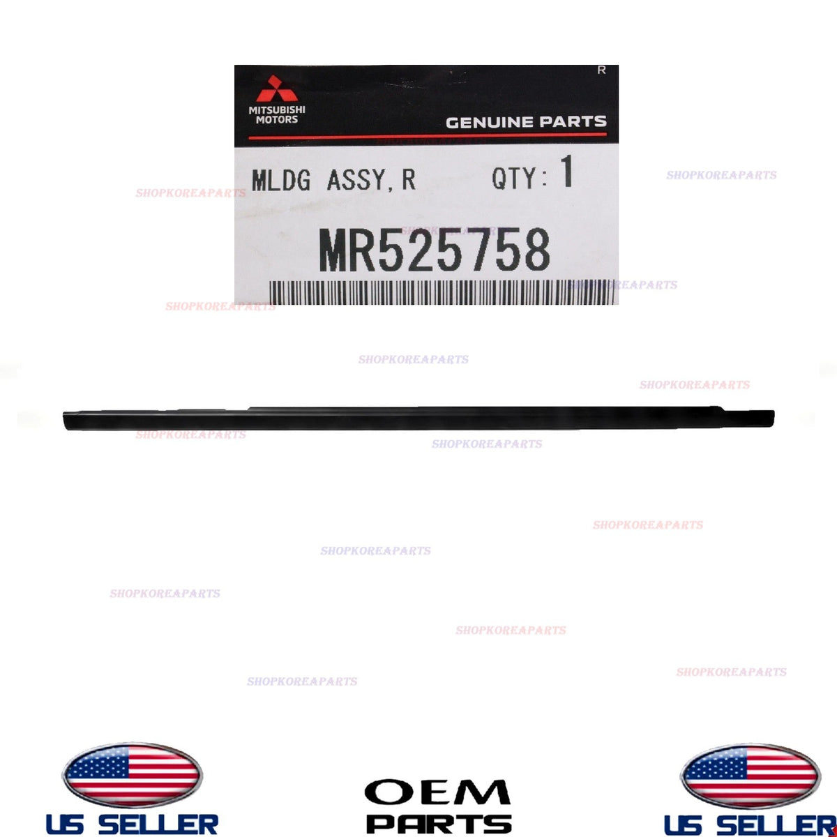 OEM Rear Door RIGHT Passenger Side Belt Molding 2002-07 Mitsubishi Lancer Sedan