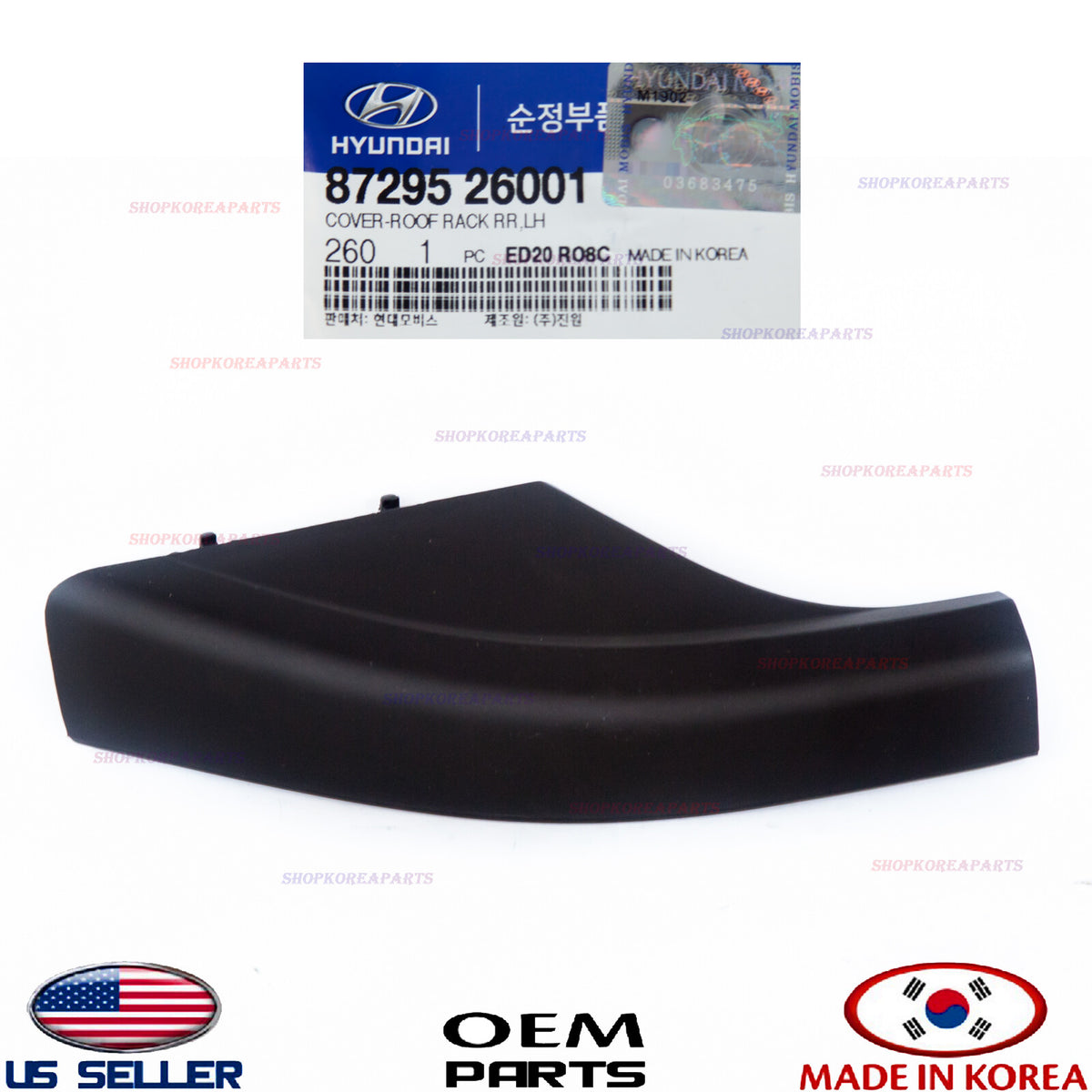 GENUINE Cover Cap Roof Rack Left Driver Side Rear Hyundai Santa Fe 2001-2006