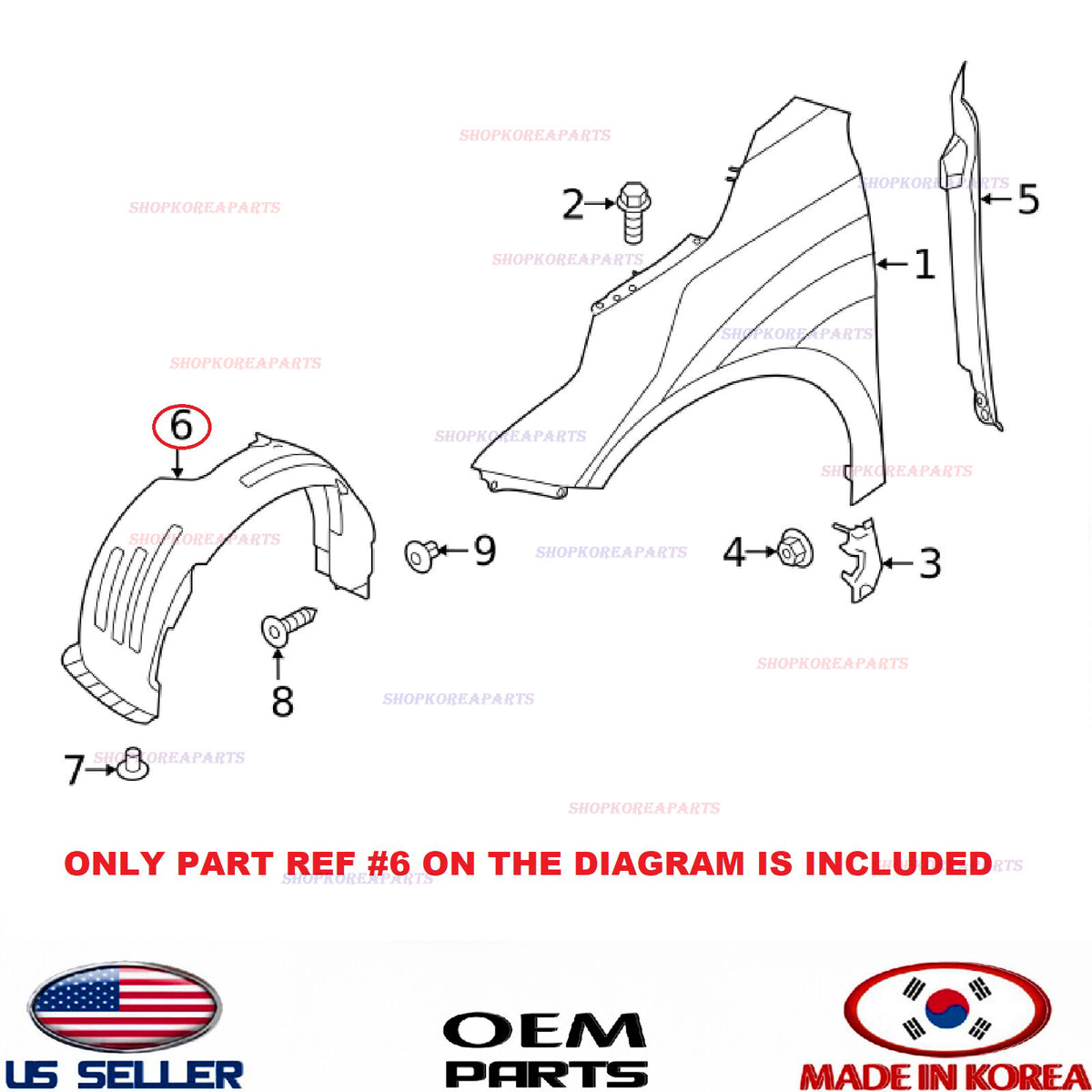 GENUINE Fender Liner Front RIGHT Passenger Side ⭐OEM⭐ KIA FORTE 2019-2021