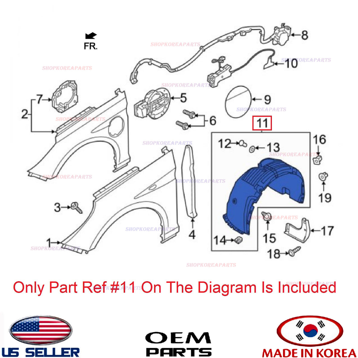 GENUINE Fender Liner Front LEFT Driver Side ⭐OEM⭐ Sonata Hybrid 2018-2019