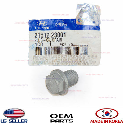 GENUINE Engine Oil Drain Plug OEM for Various Hyundai Kia Models 2151223001