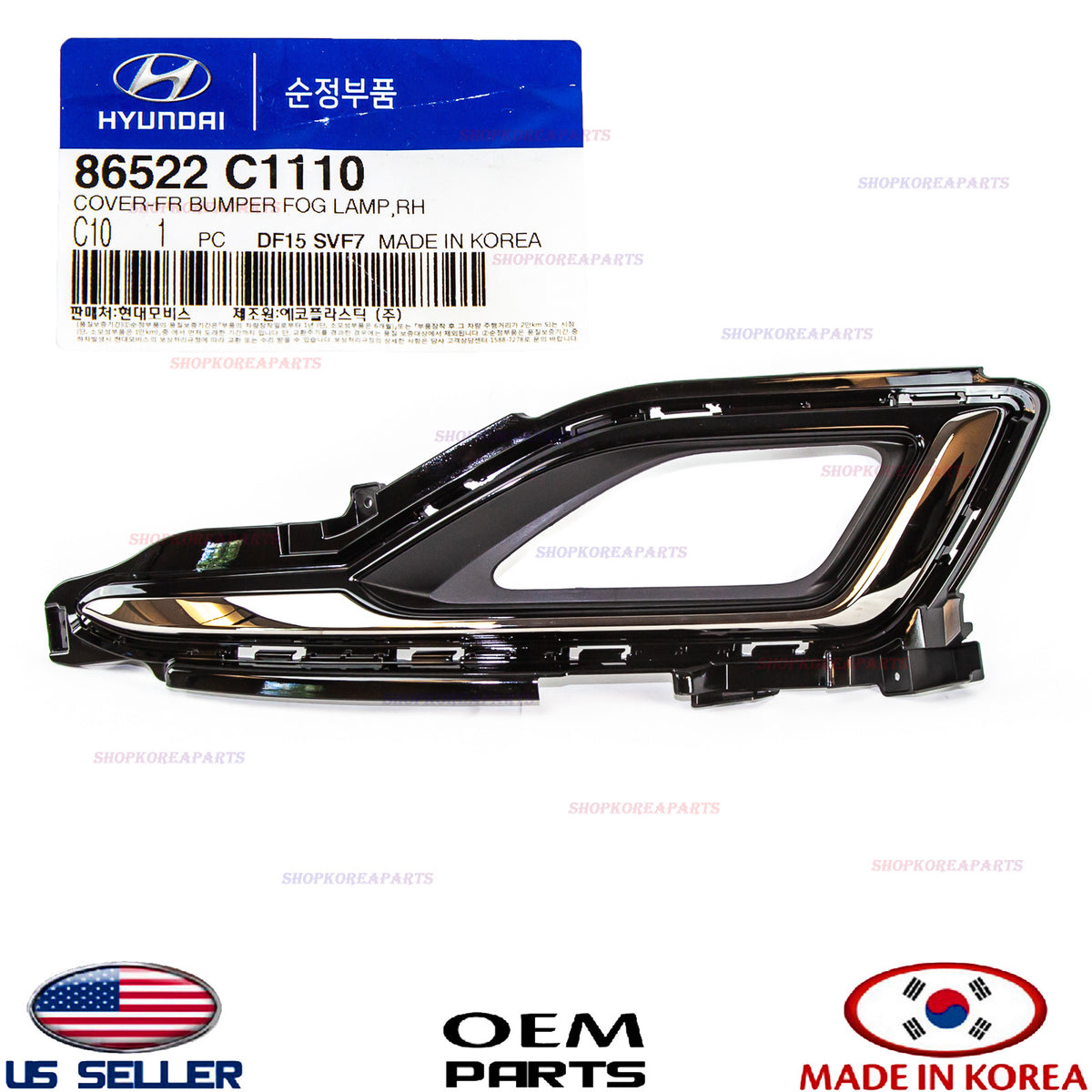 FRONT FOG LIGHT COVER RIGHT BEZEL TRIM FRAME GENUINE SONATA 2015-2017 86522C1110