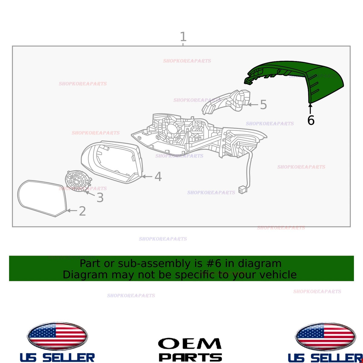 GENUINE Mirror Scalp Cover Cap LEFT Driver Side 2023-2025 Hyundai Ioniq 6