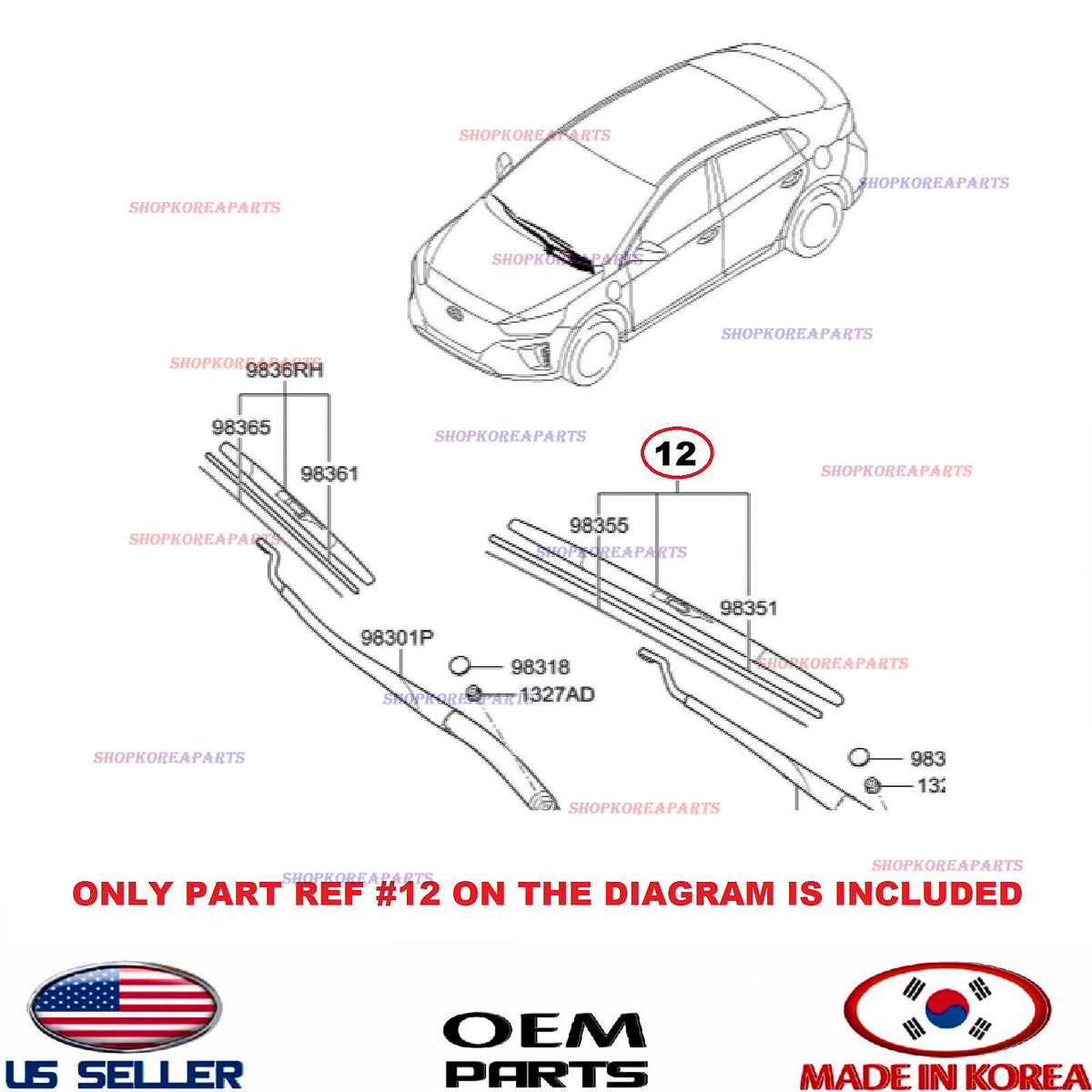 GENUINE Windshield Wiper Blade LEFT Driver Side ⭐ HYUNDAI KIA *See compatibility