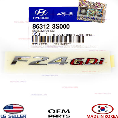EMBLEM REAR Trunk Tail Gate F24 GDI GENUINE HYUNDAI SONATA 2011-2014 863123S000