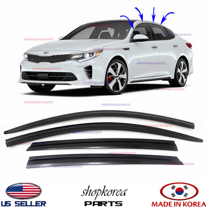 NEW SMOKED DOOR VISOR WINDOW SUN RAIN VENT DEFLECTOR fits KIA OPTIMA 2016-2020