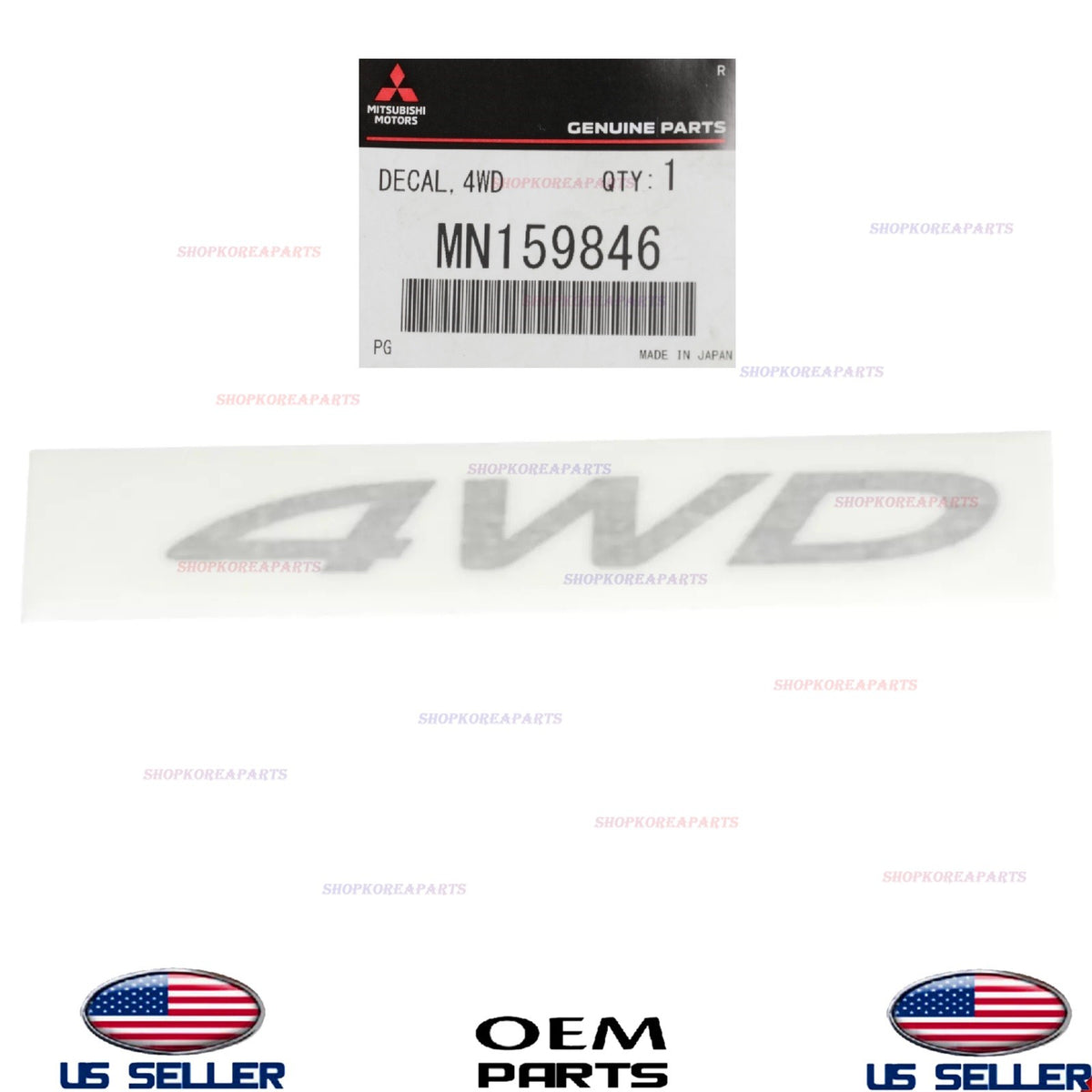 GENUINE OEM Rear Logo Emblem Decal 2007-2025 Mitsubishi Outlander MN159846
