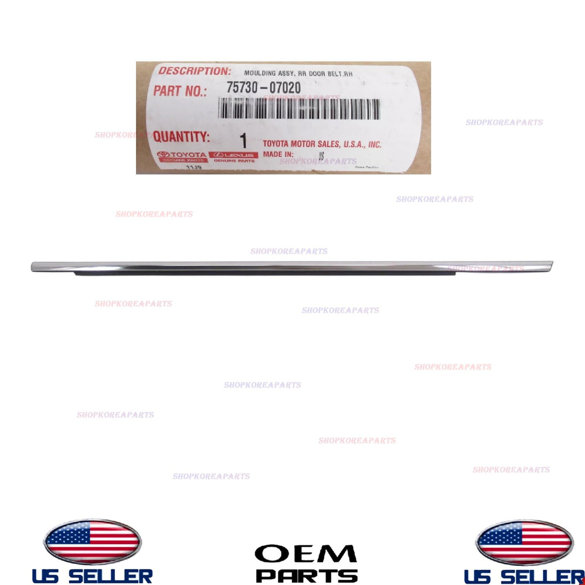 GENUINE OEM Rear Door RIGHT Passenger Side Belt Molding 2013-2018 Toyota Avalon