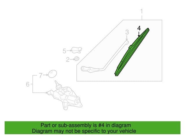 BLADE ASSY WIPER REAR WINDOW GLASS GENUINE! RIO 01-05 SORENTO 2003-09 0K2C067330