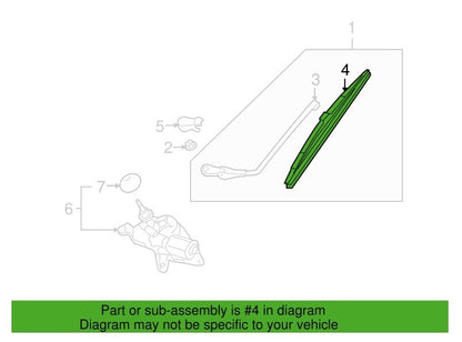 BLADE ASSY WIPER REAR WINDOW GLASS GENUINE! RIO 01-05 SORENTO 2003-09 0K2C067330