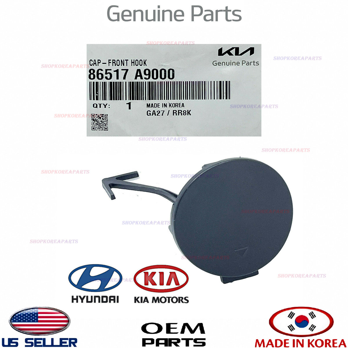 GENUINE Front Bumper Tow Eye Hook Cap Cover C-Type OEM Kia Sedona L.EX.LX 15-18