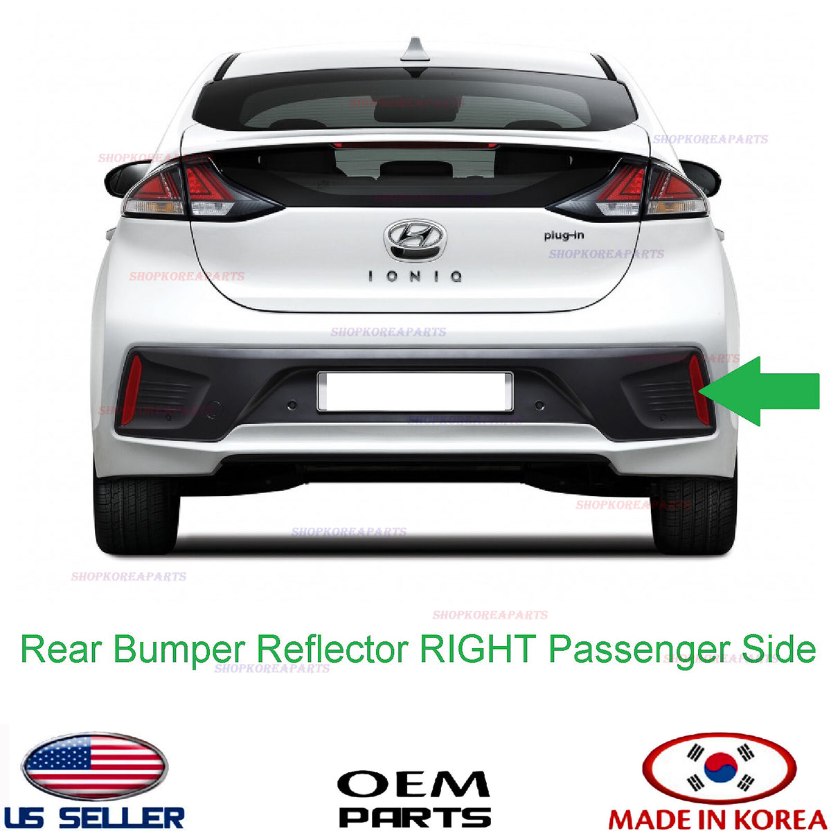 GENUINE OEM Rear Bumper Reflector RIGHT Passenger Side 2017-2022 Hyundai Ioniq
