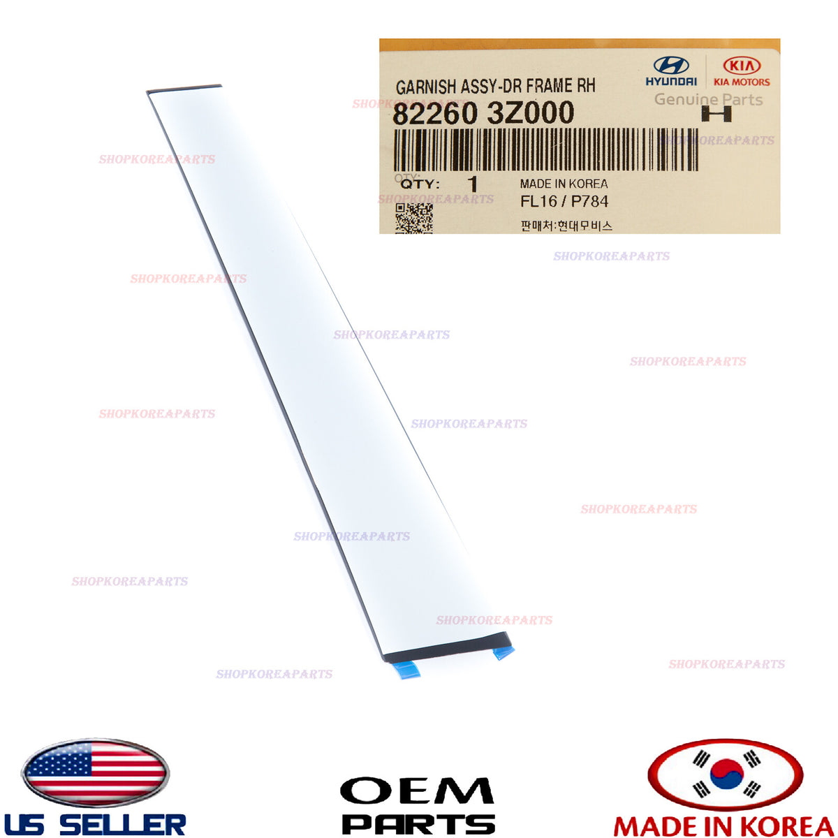GENUINE Front Door Molding Outside Vertical RIGHT ⭐OEM⭐ Hyundai 82260-3Z000