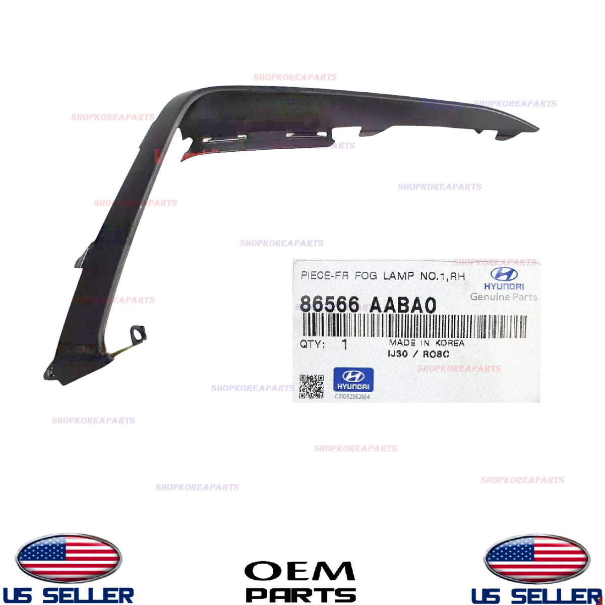 GENUINE OEM Front Bumper RIGHT Passenger Side Fog Lamp Molding 2024-2025 Elantra