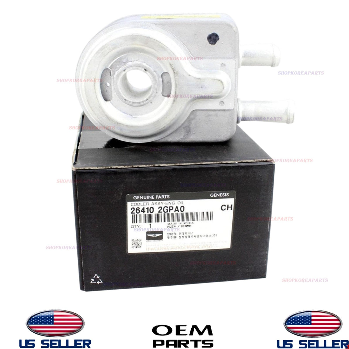 GENUINE OEM Engine Oil Cooler 2018-2023 Genesis G70 Kia Stinger 2.0L Turbo